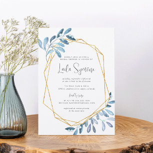 Invitation Feuillage congelé Fête des mariées aquarelle