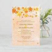 Invitation Feuillage d'automne artistique Mariage moderne (Debout devant)