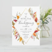 Invitation Feuillage d'automne d'aquarelle de dîner de (Debout devant)