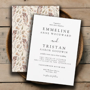 Invitation Feuillage d'automne de Boho   Mariage botanique