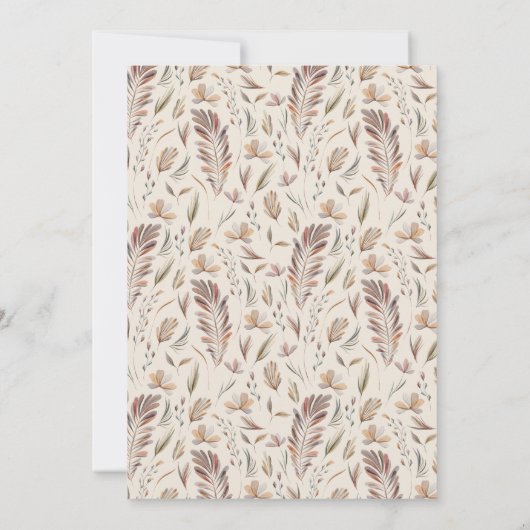 Invitation Feuillage d'automne de Boho | Mariage botanique (Dos)