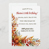 Invitation Feuillage d'automne modifiable (Devant / Derrière)