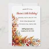 Invitation Feuillage d'automne modifiable (Devant)