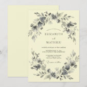 Invitation Feuillage de crême de charbon de bois Eucalyptus M (Devant / Derrière)