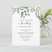 Invitation Feuillage de eucalyptus rêveur simplement mariage (Debout devant)