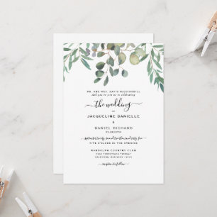 Invitation Feuillage de eucalyptus rêveur simplement mariage