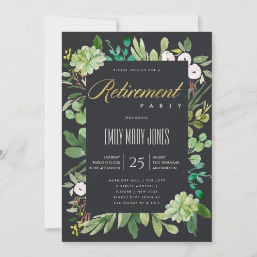 INVITATION FEUILLAGE DE EUCALYPTUS SUCCULENT AQUARELLE RETRAI (Devant)