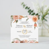 Invitation Feuillage de feuille d'aquarelle de la tourbe flor (Debout devant)