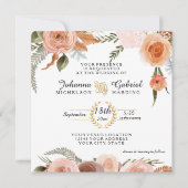 Invitation Feuillage de feuille d'aquarelle de la tourbe flor (Devant)