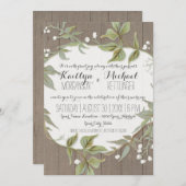 Invitation Feuillage de feuilles de laurier de clôture en boi (Devant / Derrière)