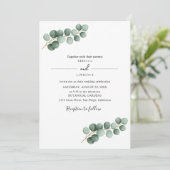Invitation Feuillage de feuilles d'eucalyptus (Debout devant)