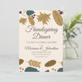 Invitation Feuillage de Friendsgiving pour la fête de Thanksg (Debout devant)