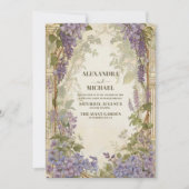 Invitation Feuillage de lavande Dusty Mariage d'aquarelle mod (Devant)