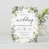 Invitation Feuillage de végétation boho luxuriante eucalyptus (Debout devant)