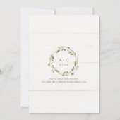 Invitation Feuillage de verdure élégant pour mariage or blanc (Dos)