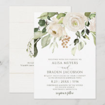 Feuillage de verdure élégant pour mariage or blanc