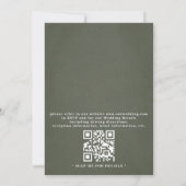Invitation Feuillage de verdure Élégant Rustique Mariage Code (Dos)