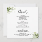 Invitation Feuillage de verdure Élégant Script Tout En Un Mar (Dos)