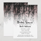 Invitation Feuillage de verdure Lumières roses Fête de mariag (Devant / Derrière)