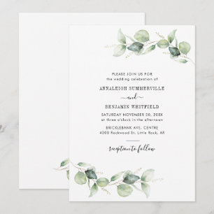 Invitation Feuillage d'eucalyptus Décoration rustique de mari