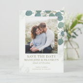 Invitation Feuillage d'eucalyptus Élégantes feuilles aquarell (Debout devant)