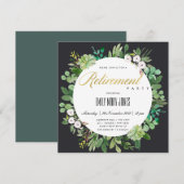 INVITATION FEUILLAGE D'EUCALYPTUS NOIR A L'AQUARELLE POUR RET (Devant / Derrière)