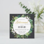 INVITATION FEUILLAGE D'EUCALYPTUS NOIR A L'AQUARELLE RETRAITE (Debout devant)