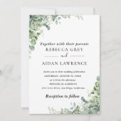 Invitation Feuillage d'eucalyptus rustique (Devant)