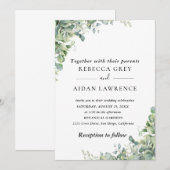 Invitation Feuillage d'eucalyptus rustique (Devant / Derrière)