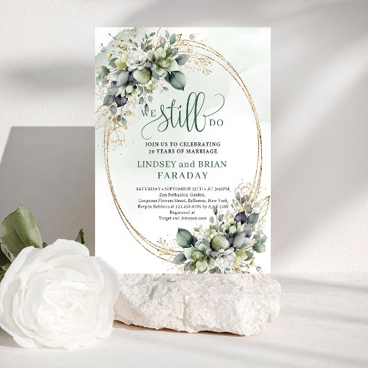 Invitation Feuillage d'Eucalyptus Vert Poussiéreux Nous Invit