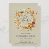 Invitation Feuillage élégant de rouille Remerciez (Devant / Derrière)