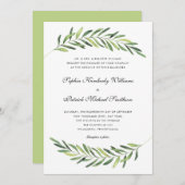 Invitation Feuillage élégant + libellé traditionnel mariage (Devant / Derrière)