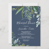 Invitation Feuillage Estival | Dîner de Répétition Navy (Devant)