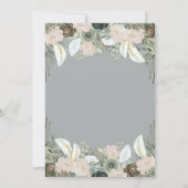 Invitation Feuillage et baby shower gris | mou floral (Dos)