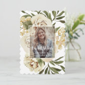 Invitation Feuillage et Fête des mariées de photo florale Sca (Debout devant)