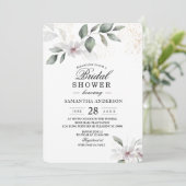 Invitation Feuillage et Fleur Aquarelle Douce Verdure | Or (Debout devant)