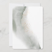 Invitation Feuillage et Fleur Aquarelle Douce Verdure | Or (Dos)