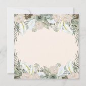 Invitation Feuillage et floral | Mariage rose pâle (Dos)