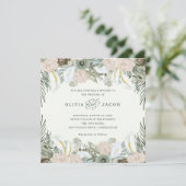 Invitation Feuillage et floral | Mariage vert clair (Debout devant)