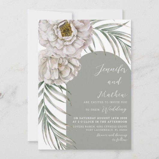 Invitation Feuillage et Mariage d'arc de feuillage et d'arc t (Devant)