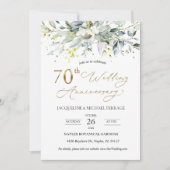Invitation Feuillage Eucalyptus 70e anniversaire de Mariage (Devant)