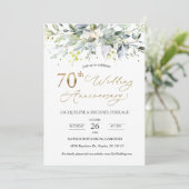 Invitation Feuillage Eucalyptus 70e anniversaire de Mariage (Debout devant)