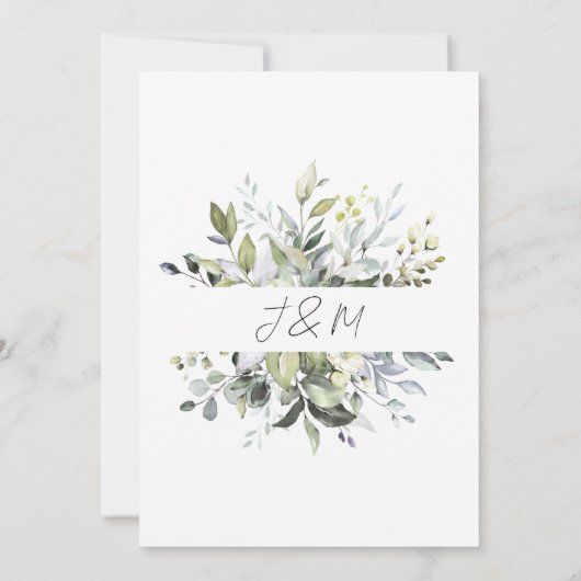 Invitation Feuillage Eucalyptus 70e anniversaire de Mariage (Dos)