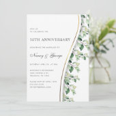 Invitation Feuillage Feuille vert 50e anniversaire du Mariage (Debout devant)