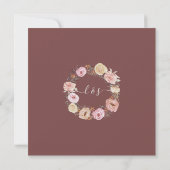Invitation Feuillage floral bouché Rose or Boho Couples douch (Dos)