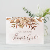 Invitation Feuillage Floral d'Automne Seras-Tu Ma Demoiselle (Debout devant)