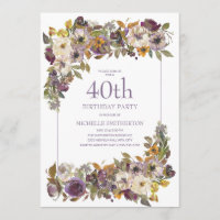 Feuillage floral d'ivoire jaune pourpre 40e annive