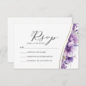 Invitation Feuillage floral pourpre Nuestra Boda Mariage RSVP (Devant / Derrière)
