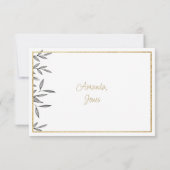 Invitation Feuillage floral simple noir blanc or noir Bridesm (Dos)