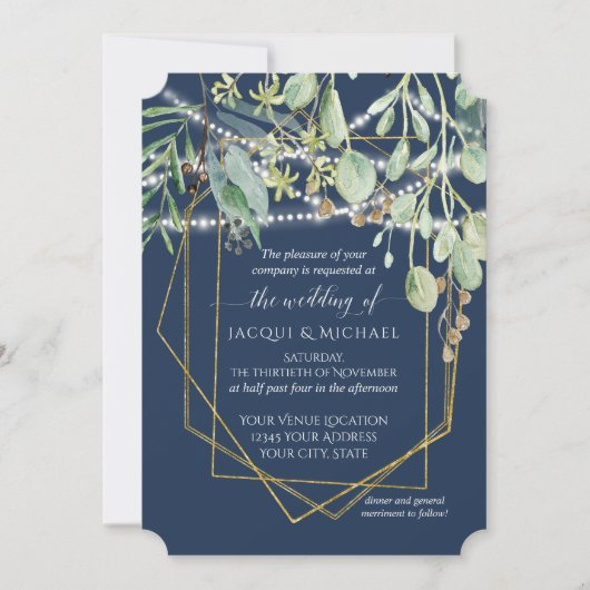 Invitation Feuillage géométrique de forêt de eucalyptus rusti (Devant)